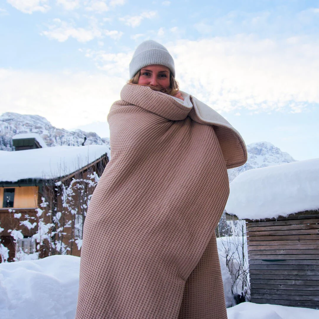 Coperta Zoe latte bianco sabbia 145 x 210 cm - Image 3