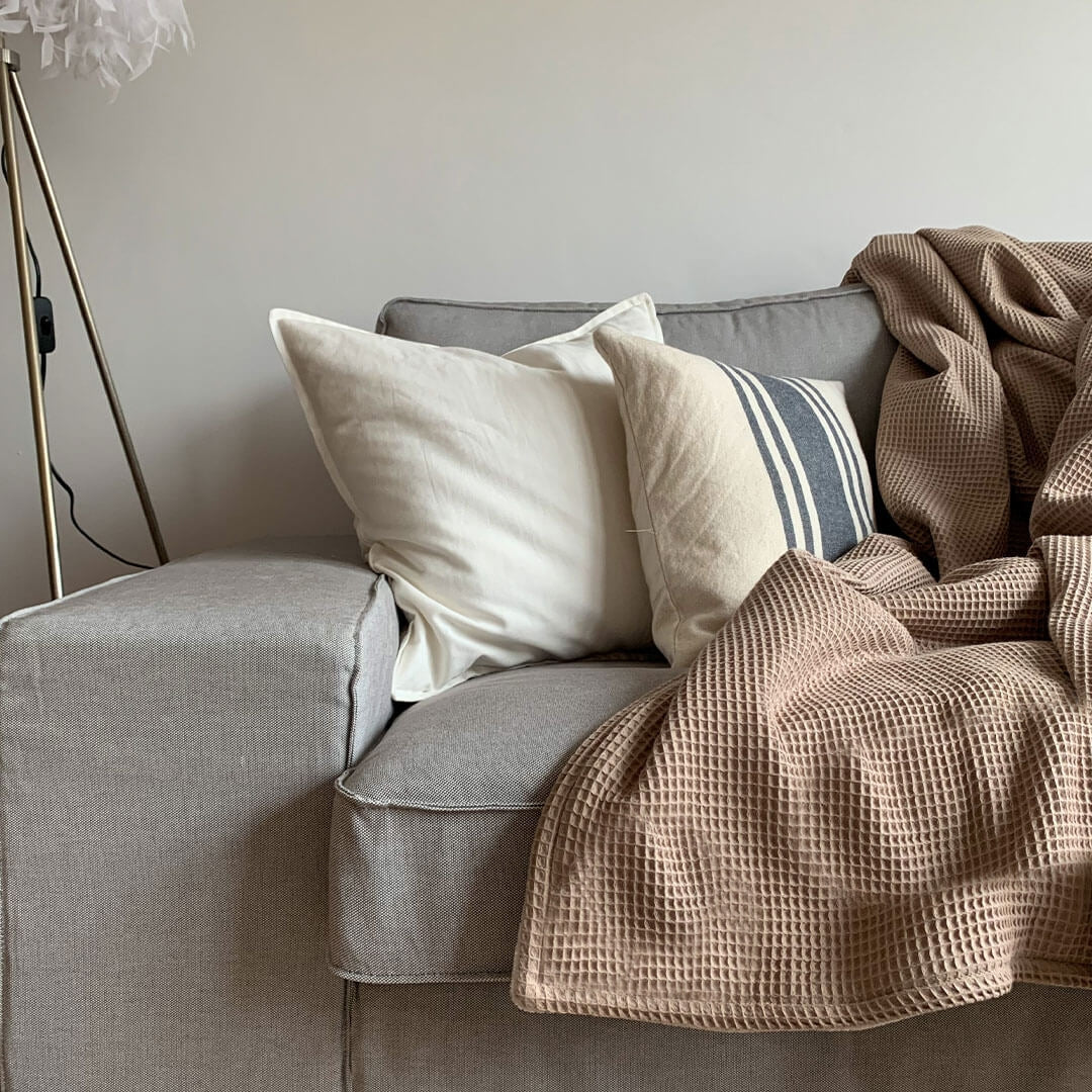 Coperta Zoe latte bianco sabbia 145 x 210 cm - Image 4