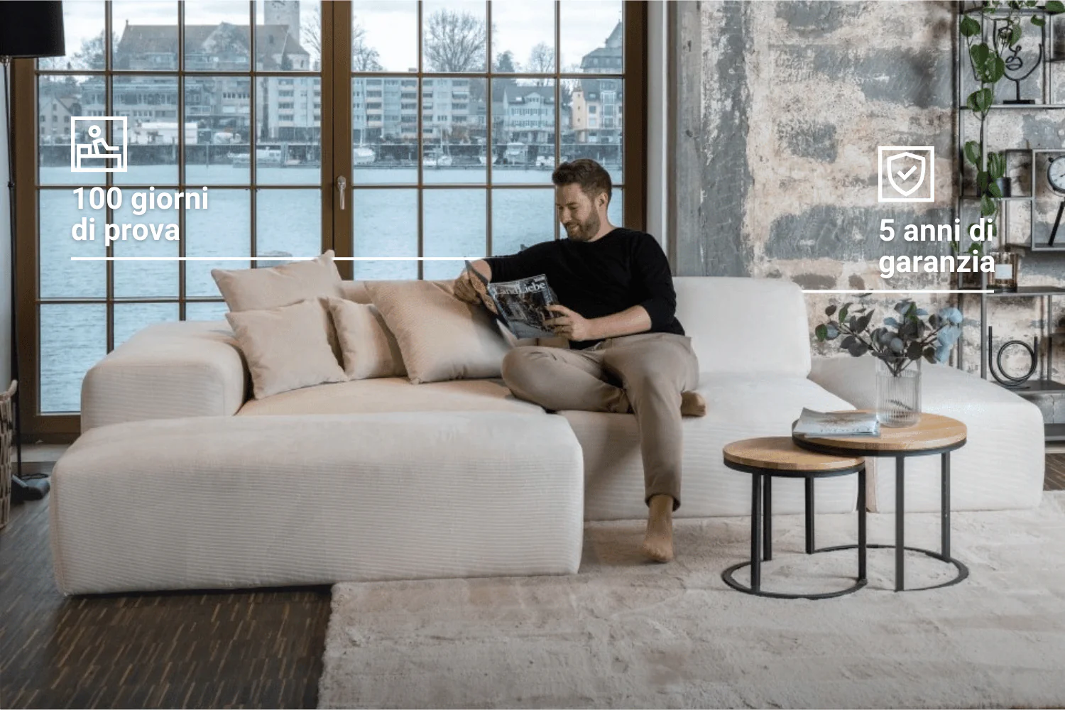 Divano modulare ad angolo Nina 4 posti con funzione letto - Image 3