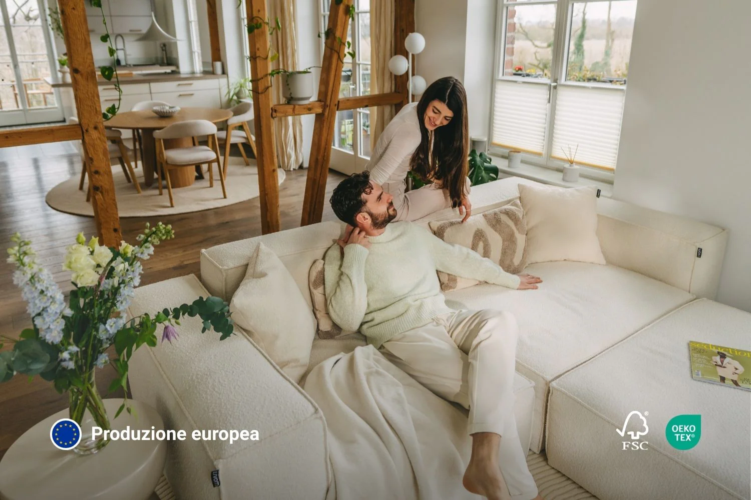 Divano modulare e lavabile Harvey 4 posti con funzione letto - Image 3